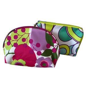 Clinique Make Up Bags Bundle Of Two Retro Colorful Travel